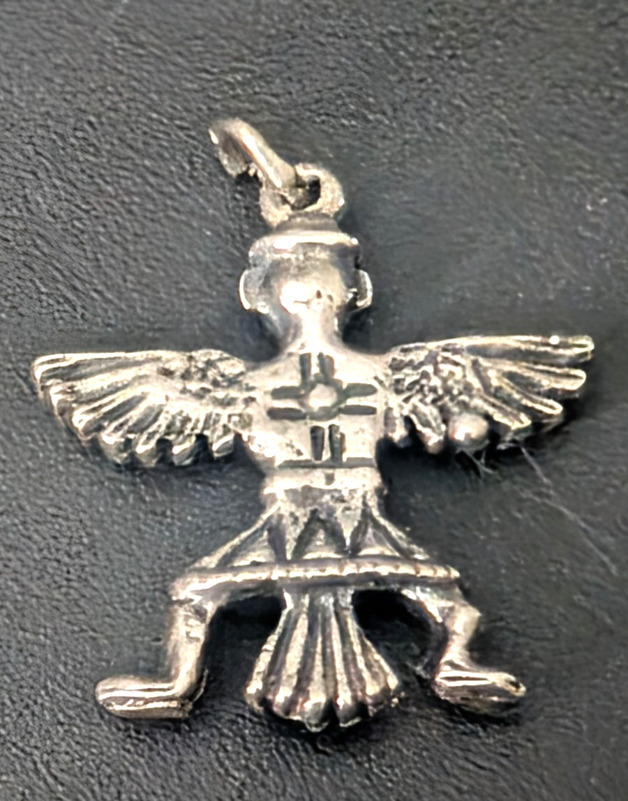Native American Eagle Kachina Dancer 925 Solid Sterling Silver Charm or Pendant