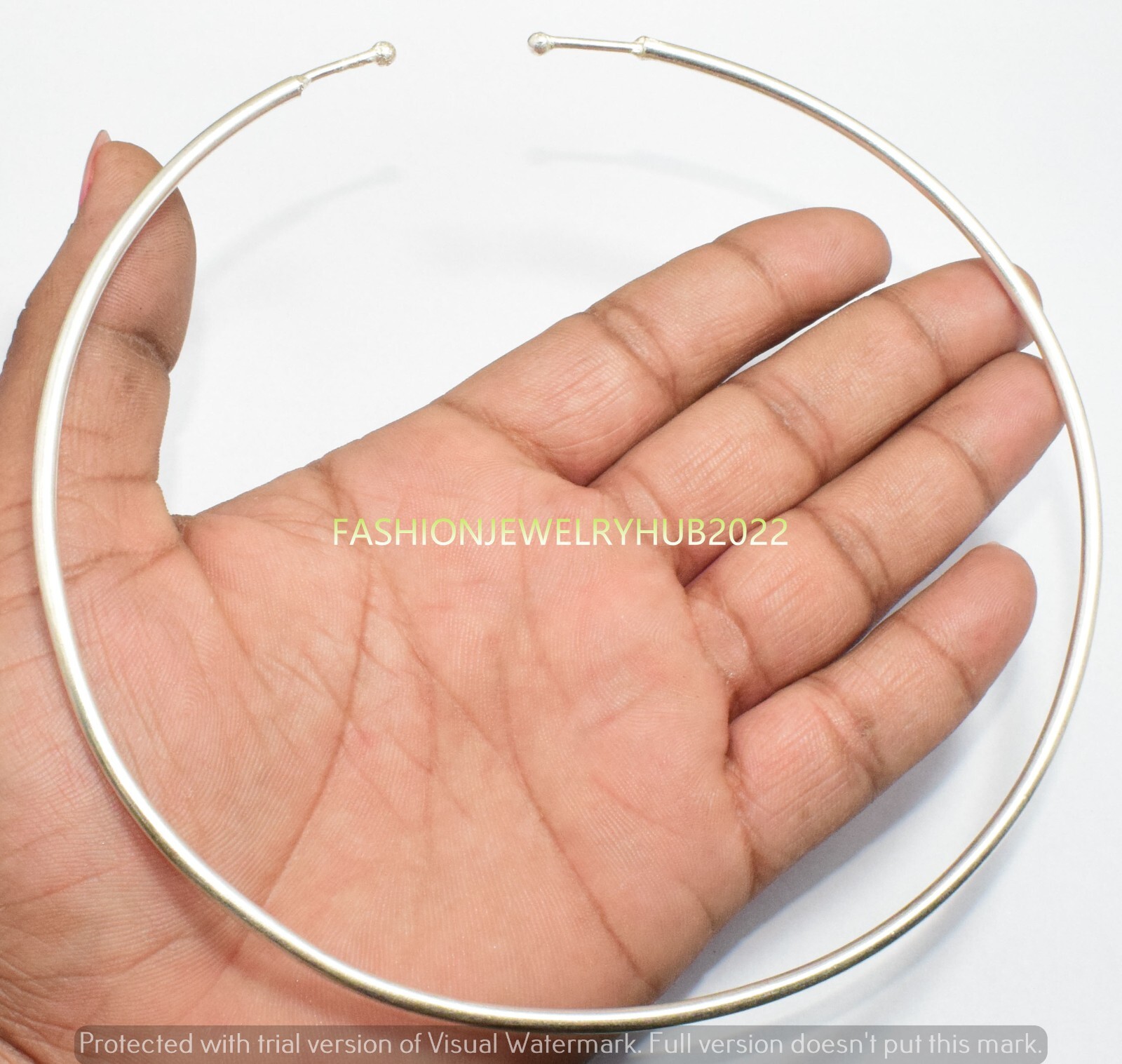 1pcs Choker Collar 925 Sterling Silver Overlay Flexible Easy To Wear Necklace