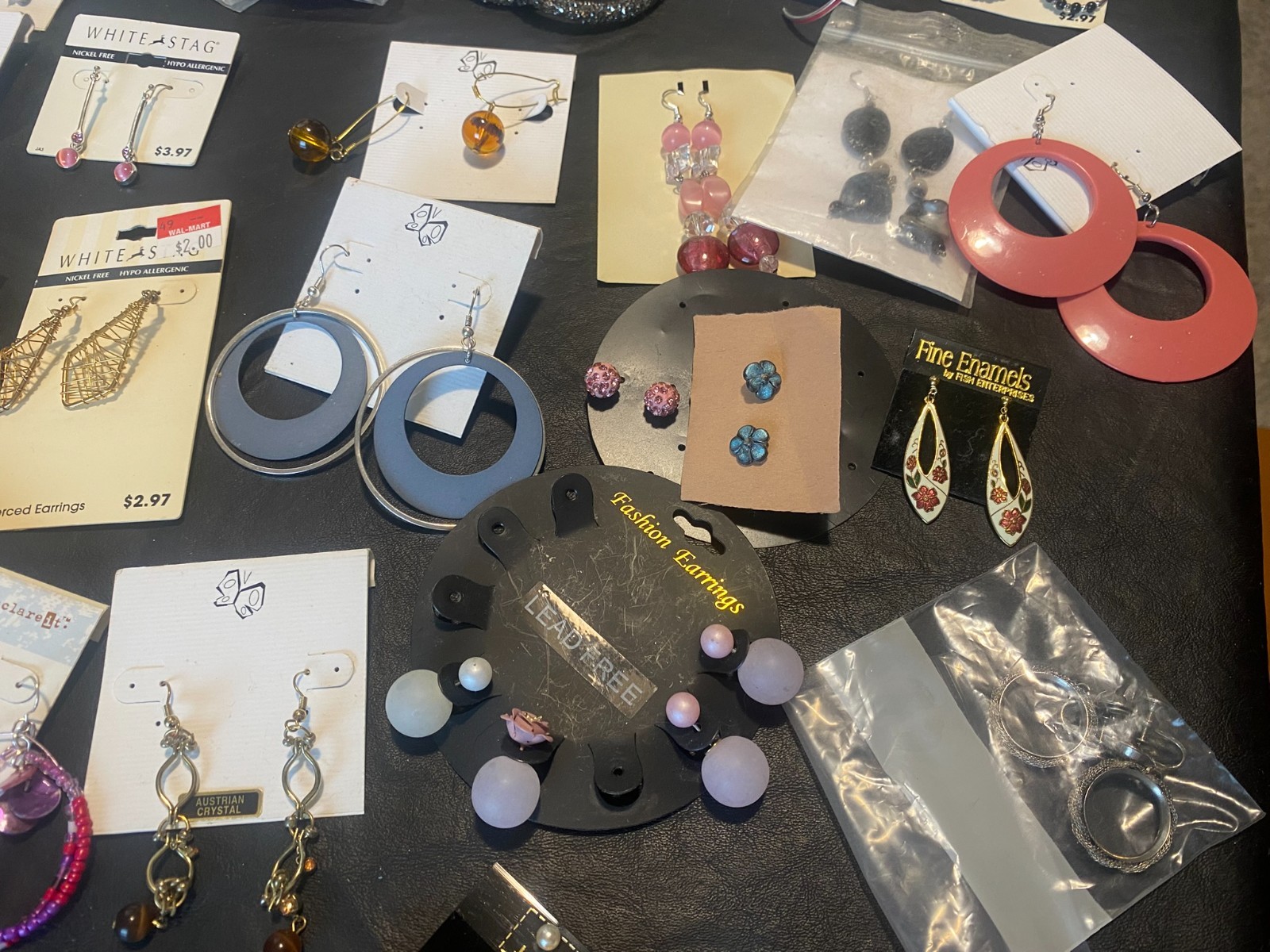 huge lot 80+ pairs earrings earring dangle stud hoop clip shop estate mix “R”