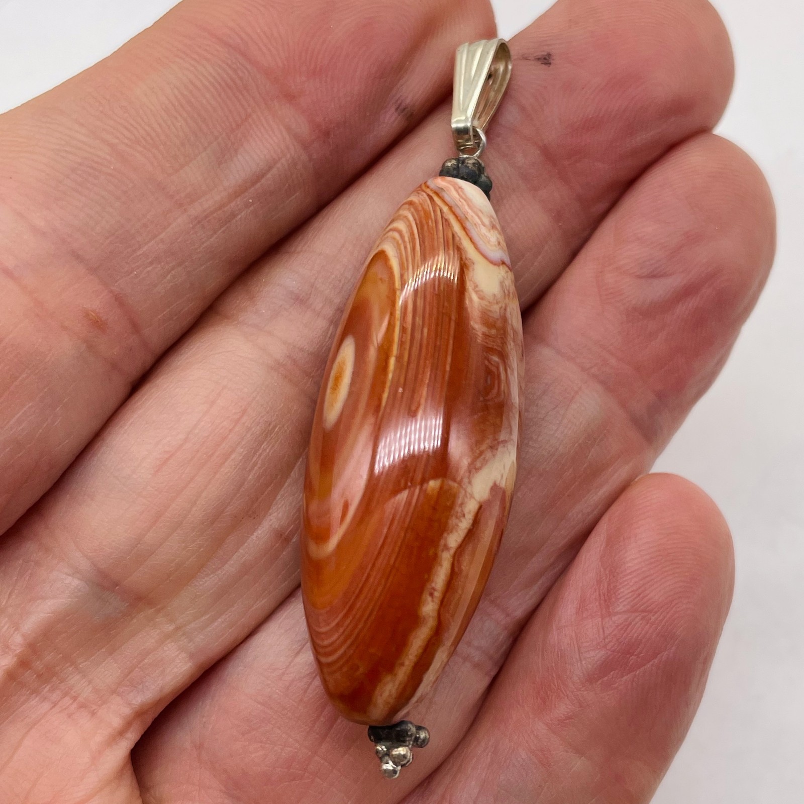 Carnelian Marquise Pendant | 2 1/4″ Long | 40x16mm (Carnelian) | Orange |