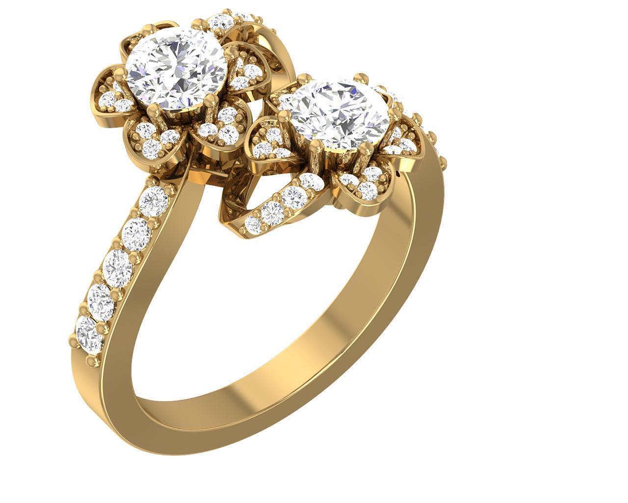 Forever Us 2 Stone Solitaire Diamond Ring For Women 1.50 Carat SI1 G 14K Gold