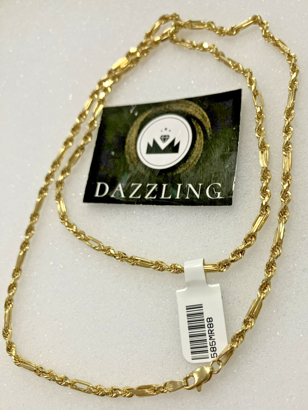 14kt Real Gold Milano-Rope Chain 8.8grams 3mm 24” Lalj Brand New with Tag. 14K