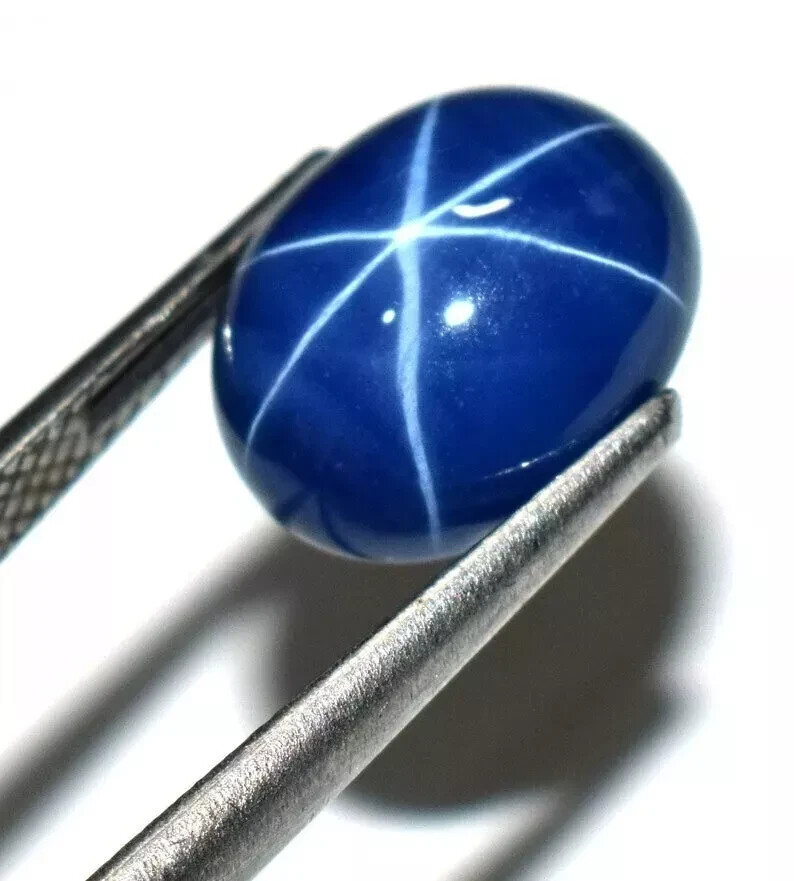 Natural Blue Star Sapphire 10.00 Ct Certified Oval Cabochon Loose Gemstone A+