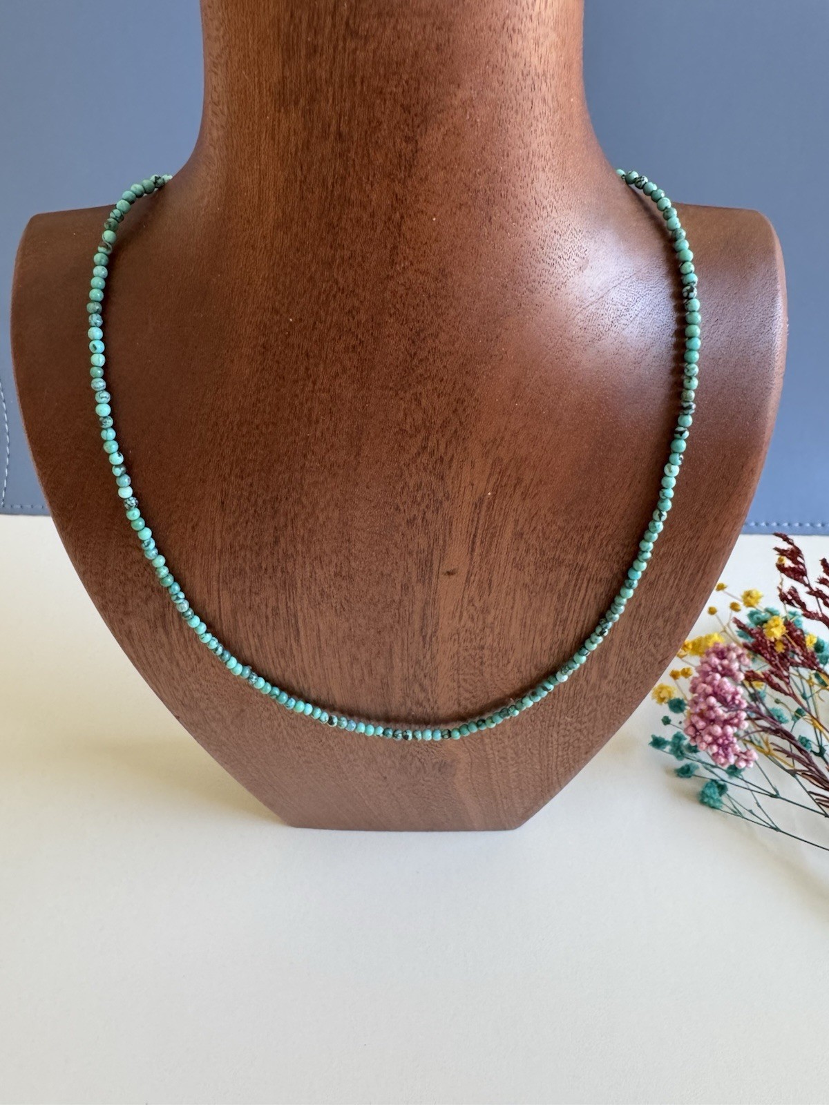 2mm Natural Azurite Necklace