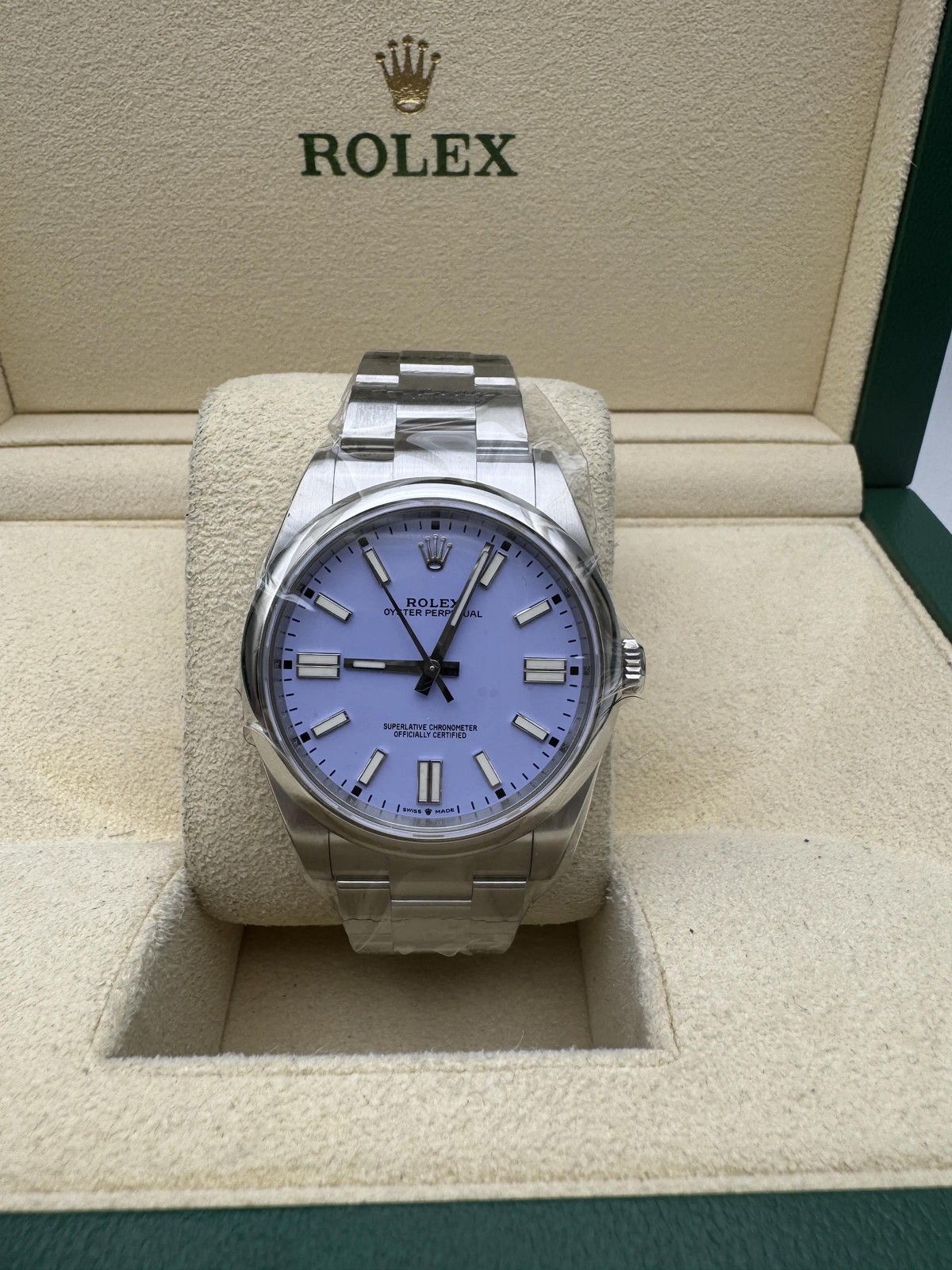 Rolex Oyster Perpetual 41mm 124300 Custom Lavender Dial Box & Papers + Original