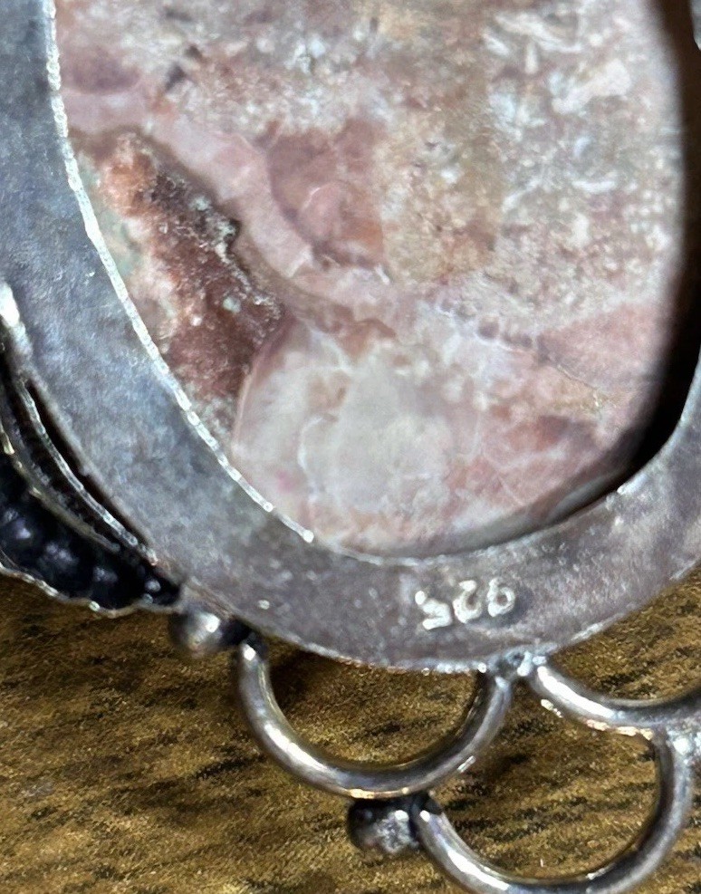 19564. Mexican Bird’s Eye Red Sea Coral Handmade Ethnic 925 Silver Necklace