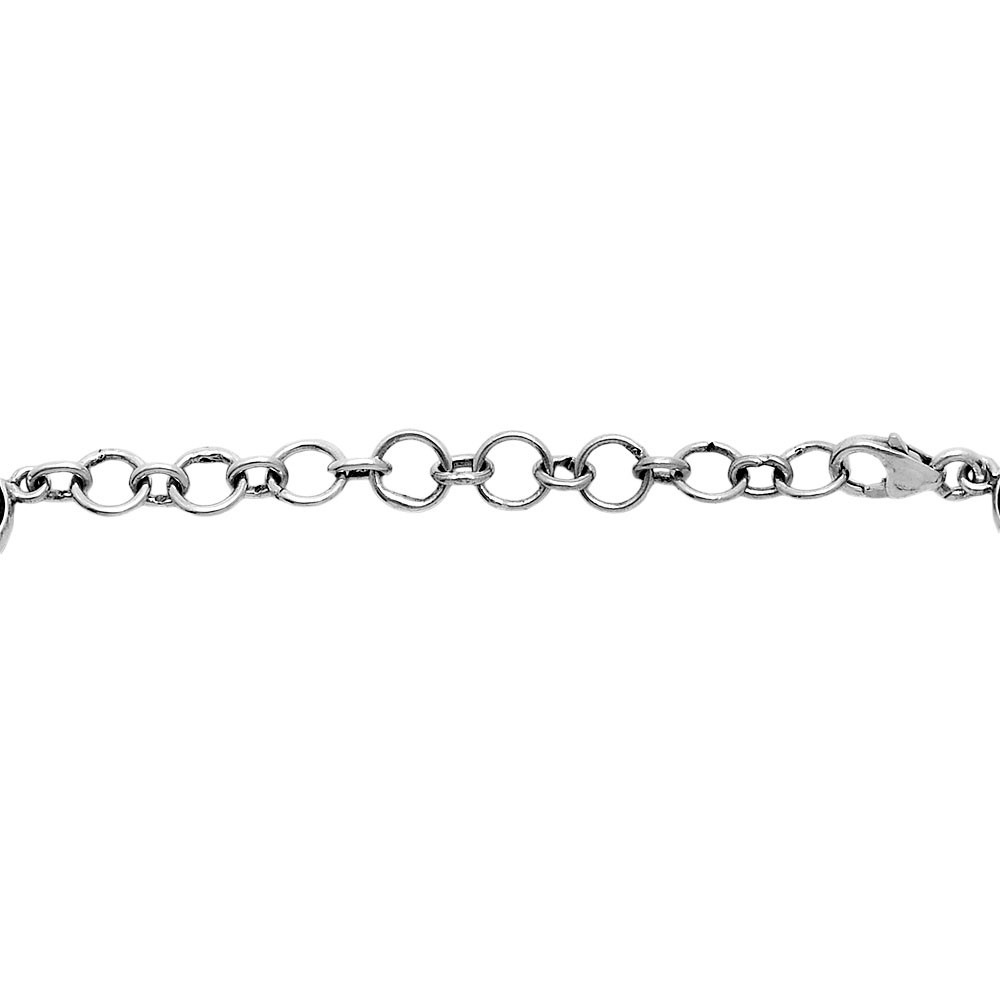 Premium Quality Rainbow Moonstone – India & Garnet 925 Silver Bracelet B-1006