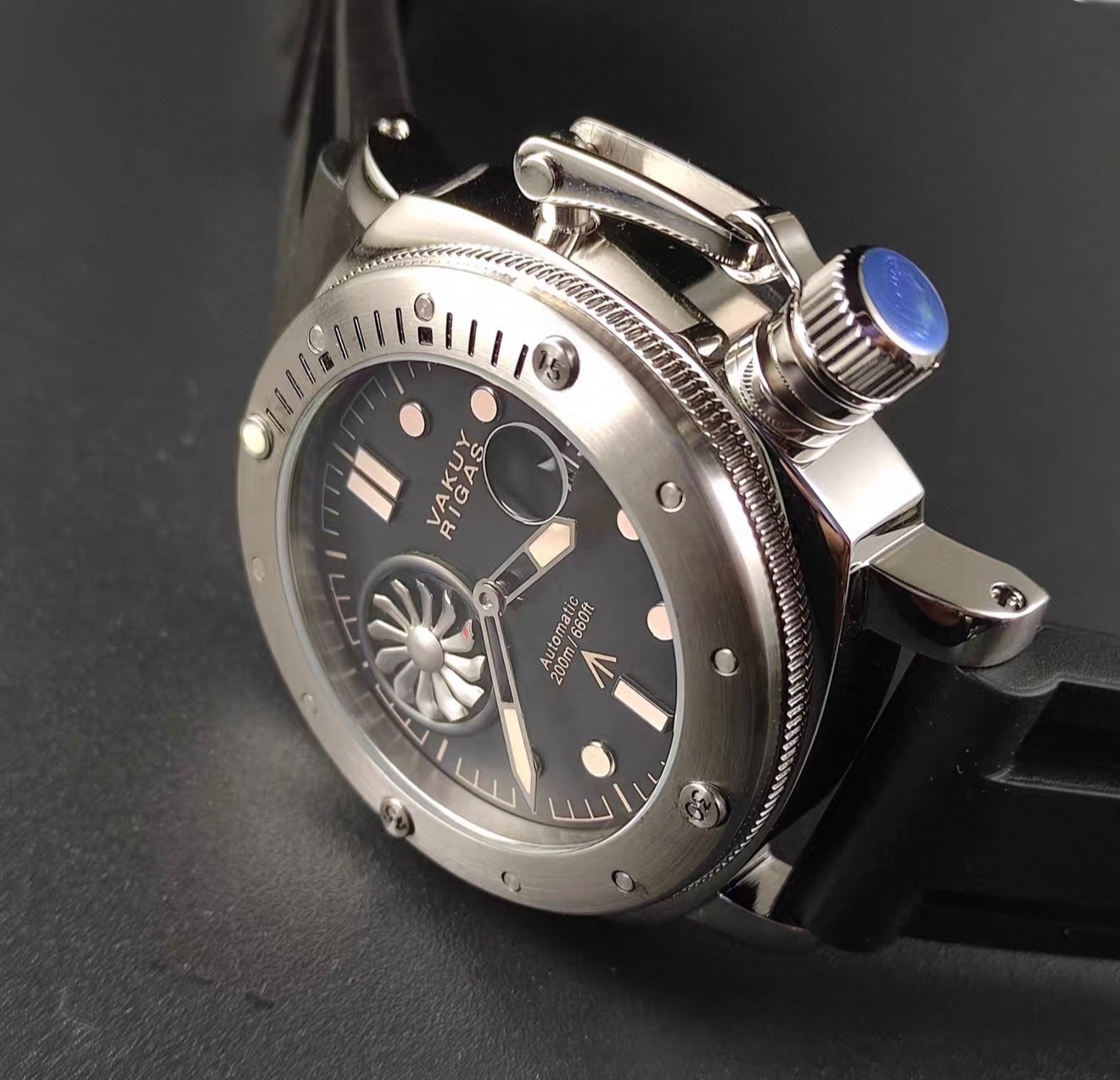 44MM XL Turbo General Admiral Military Style Automatic Watch Seagull ST2555