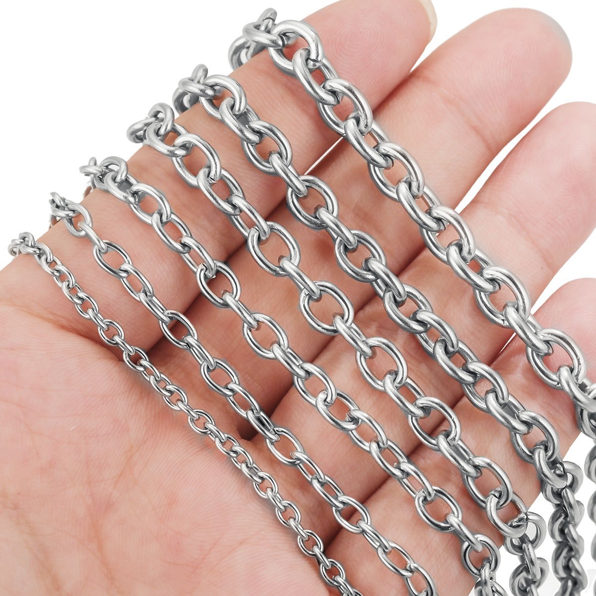 1Yard No Tarnish Stainless Steel Rolo Oval Link Chain 6mm Width SSF66