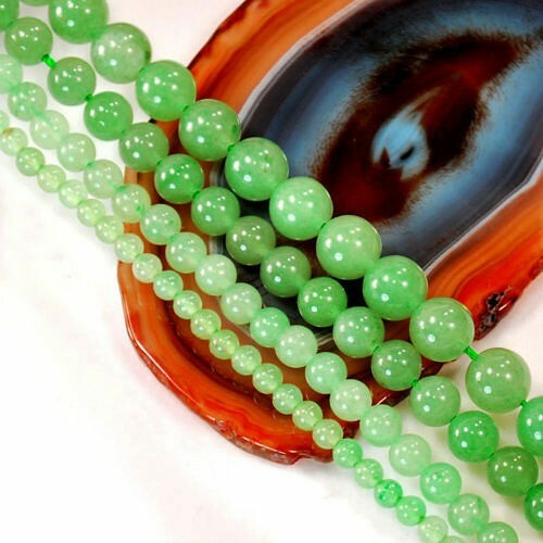 Natural Gemstone Green Aventurine Jade Round Bead 15″ 4mm 6mm 8mm 10mm 12mm 18mm