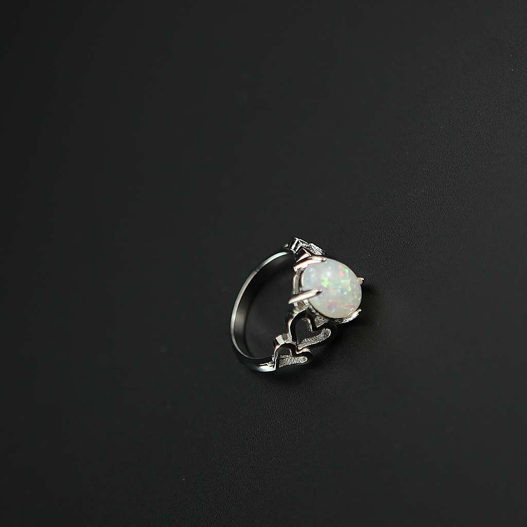 Fashion Oval Cut Opal 925 Silver Rings Jewelry Women Wedding Ring Size 6-10