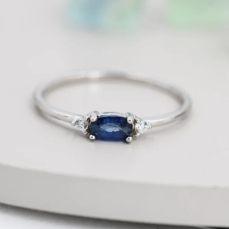 1.70Ct Oval Simulated Sapphire Women Engagement Band Ring 14k White Gold Plated