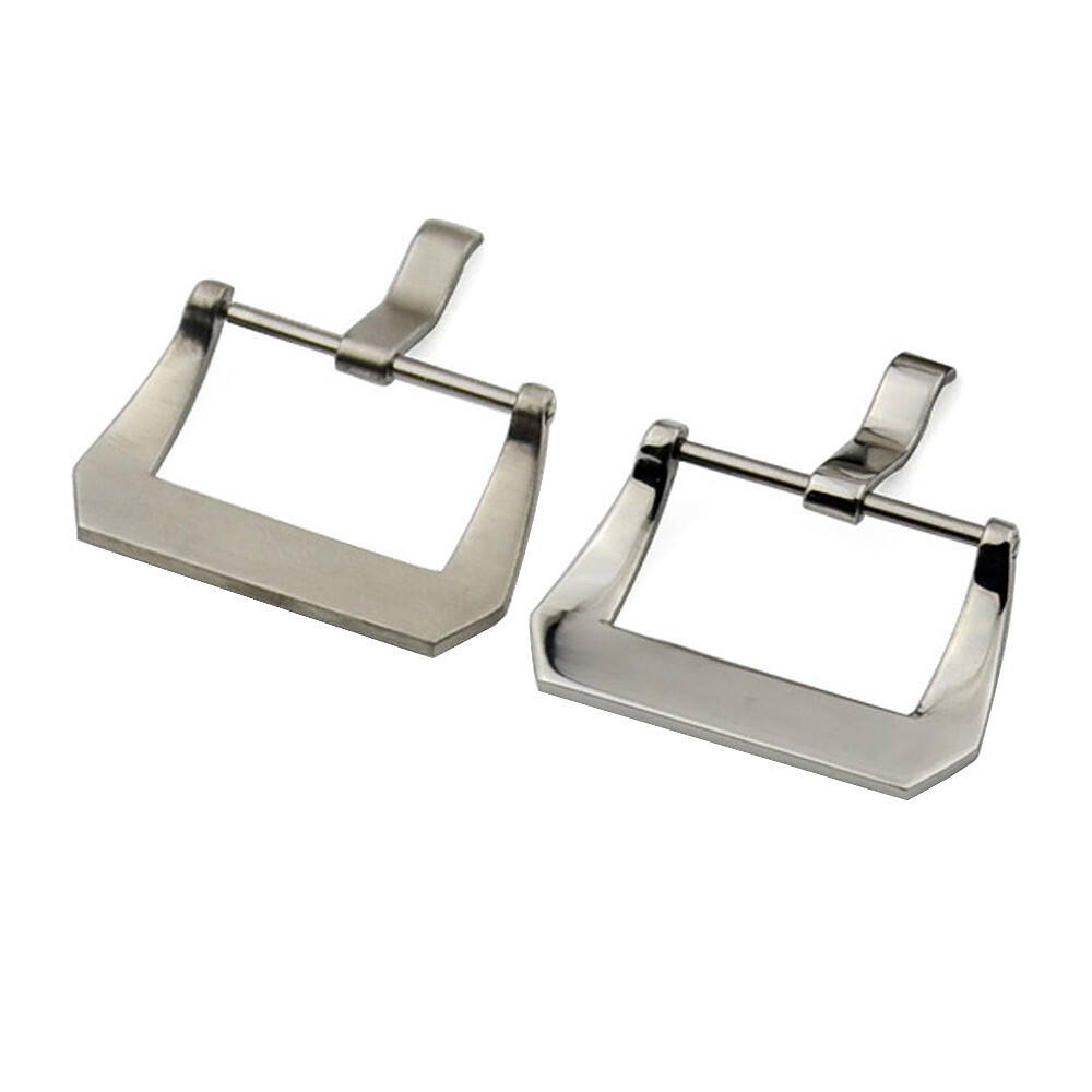 18 20 22 24 26mm Silver Brushed Polished Watch Strap Band Screw-in Buckle