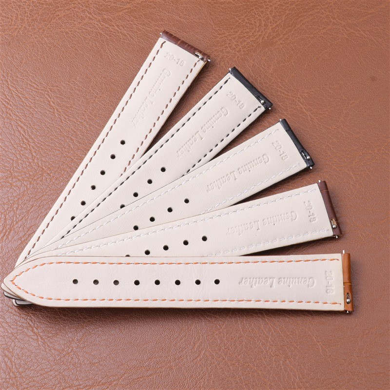 Premium Crocodile Grain Genuine Leather Watch Strap Butterfly Buckle Band12-24mm