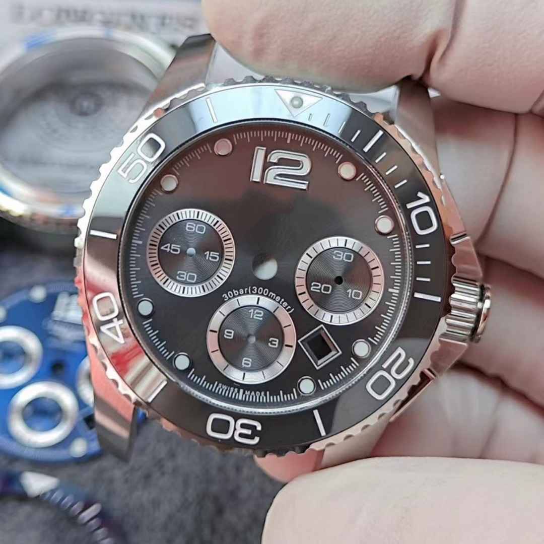 41mm watch case kit + dial + hands +strap compatible ETA/Dandong 7750 movements