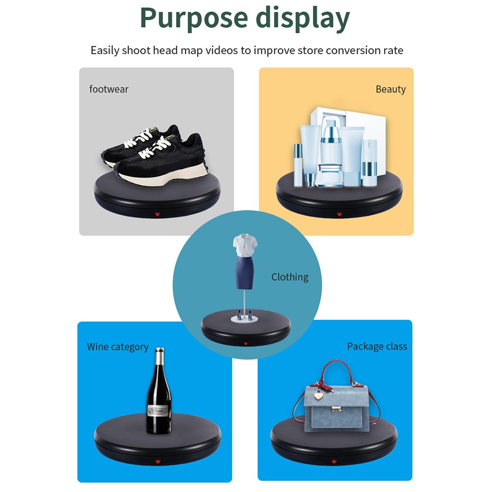 45CM/17.7in Motorized Rotating Display Stand Display Base 360°Rotatable Ele TWAV