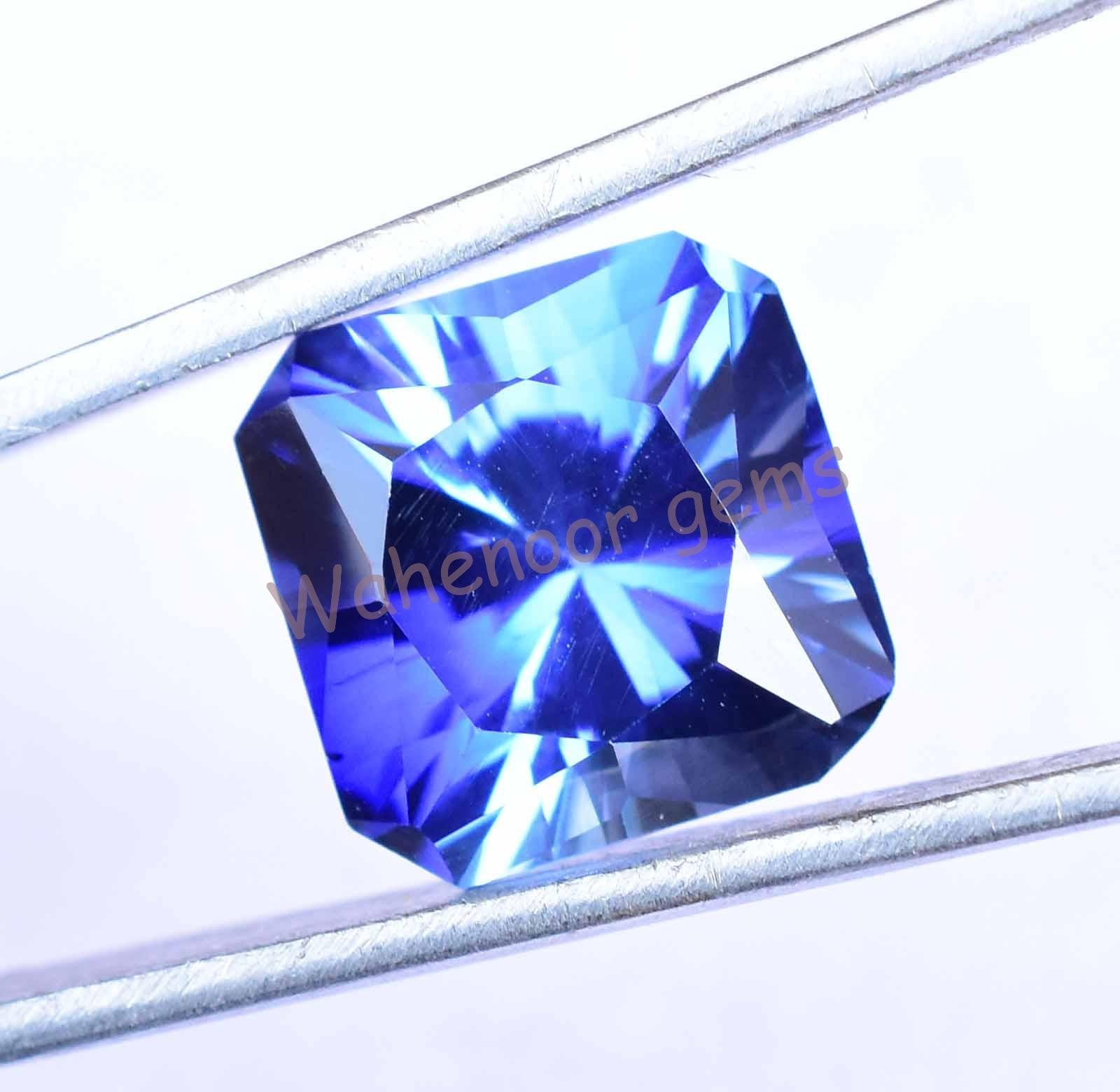 8.60Ct Natural Royal Blue Sapphire 10.9 mm Asscher Master Cut Certified Gemstone