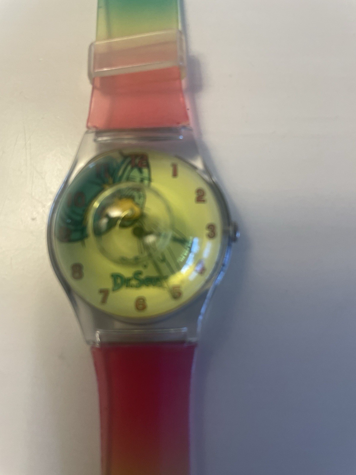 Dr. Seuss TimeTickers Fish Watch Liquid Dome 1997 in Original Tin Box