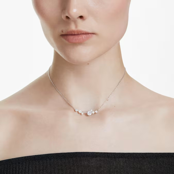 Swarovski Constella Necklaces Mixed cut, white, rhodium plated