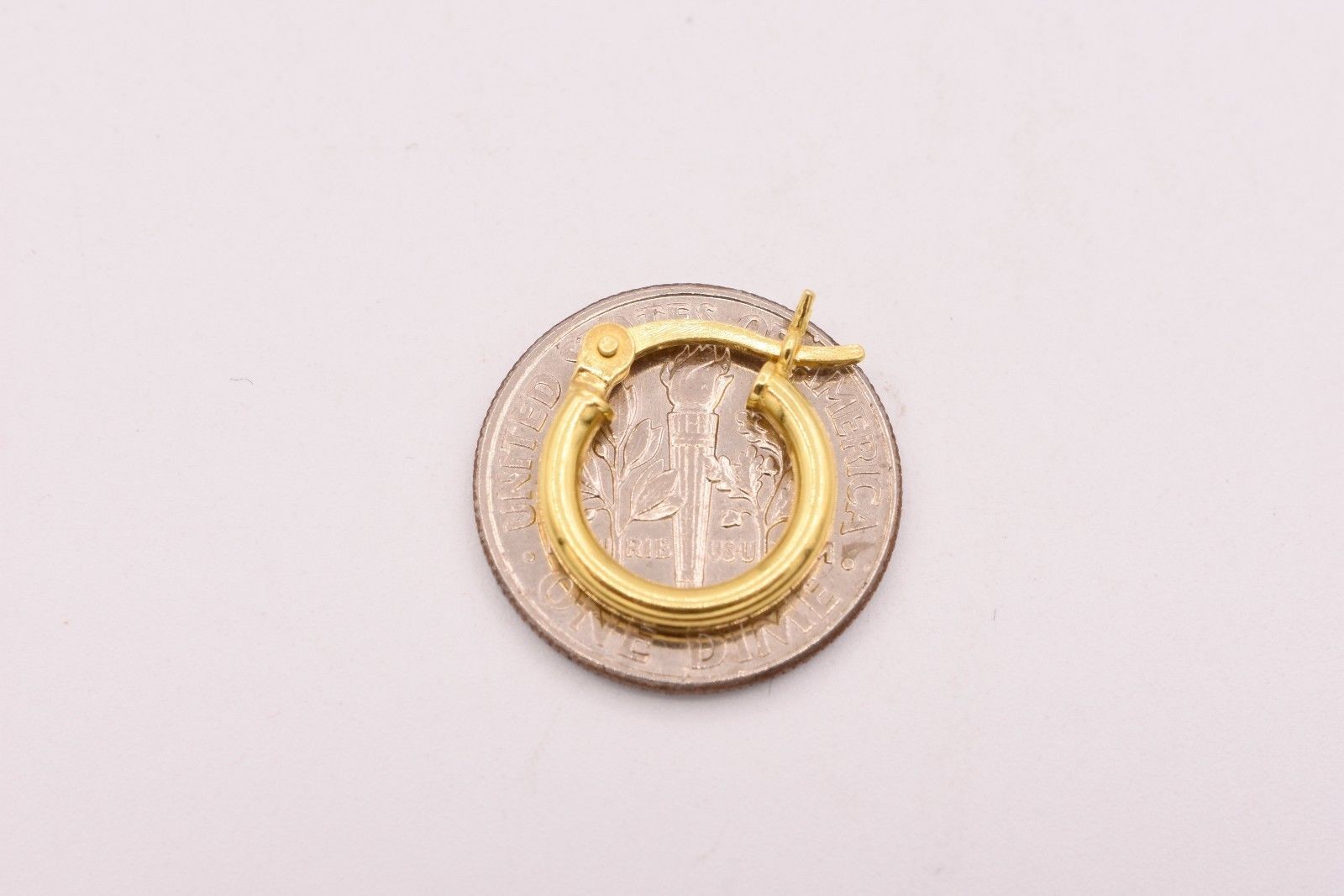 2mm X 12mm 1 1/2″ Shiny Plain Hoop Earrings 14K Yellow Gold Plated Silver 925