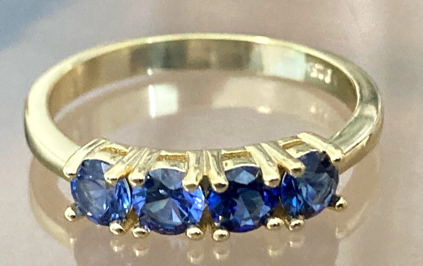 Sapphire & Ruby Rings 14k Gold Over Solid Silver Sizes 6 – 10 US Stamped S925