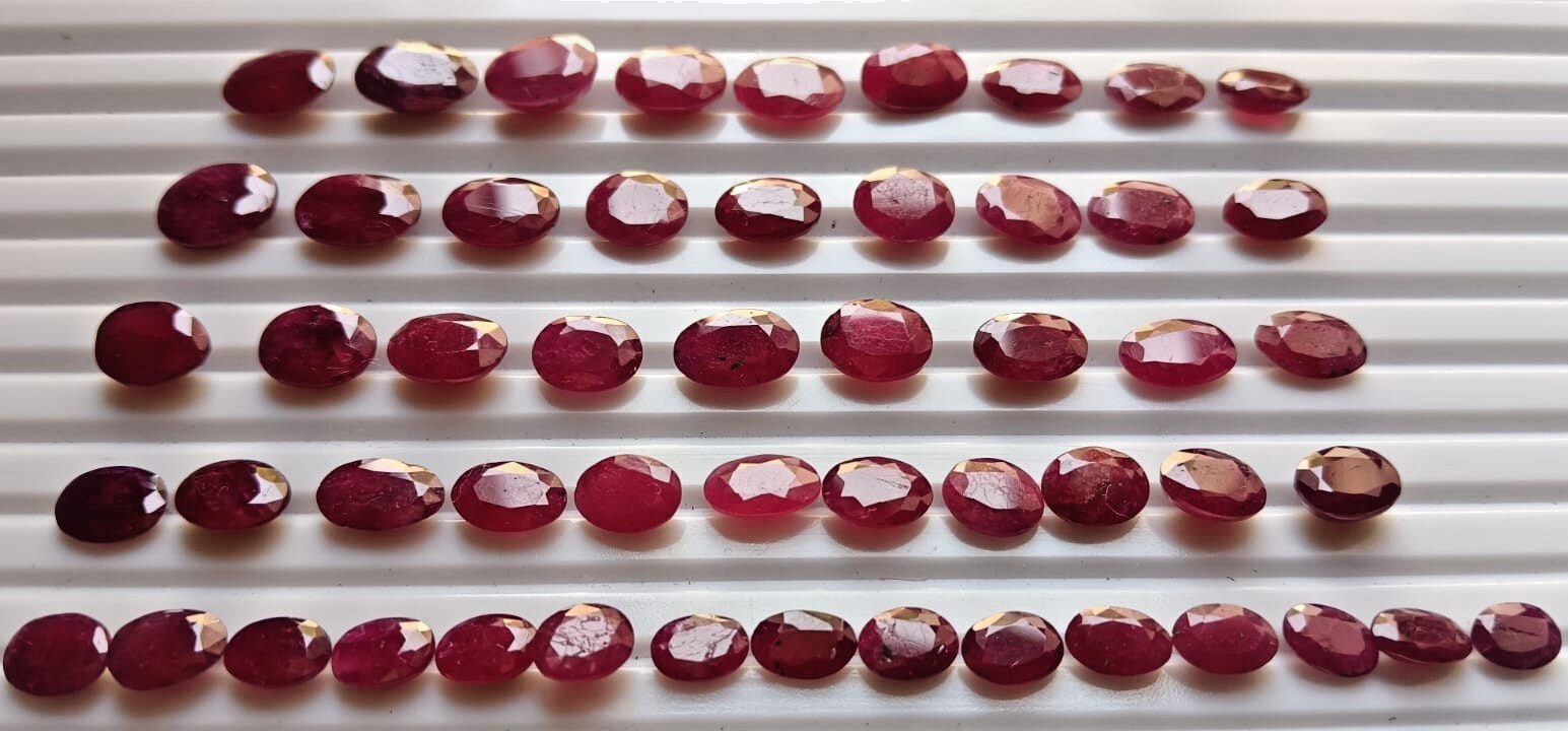 86-Cts Natural Ruby Loose Gemstone Mix Lot Size 5 X 6.50 – 10X 8 MM Approx.