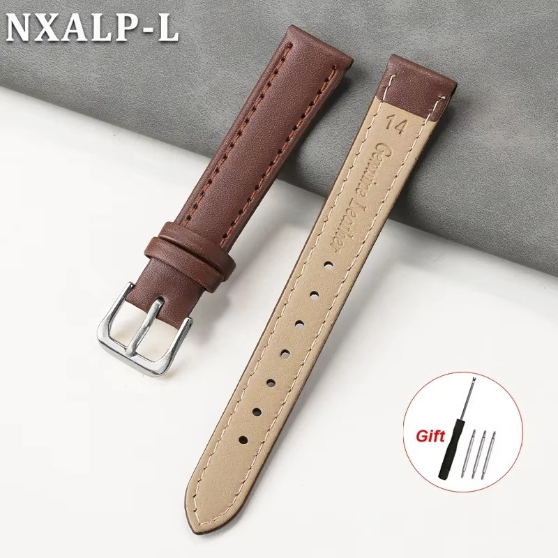 Black Extra Long Calf Grain Leather Watch Strap 8mm to 24mm With Fitting Pins