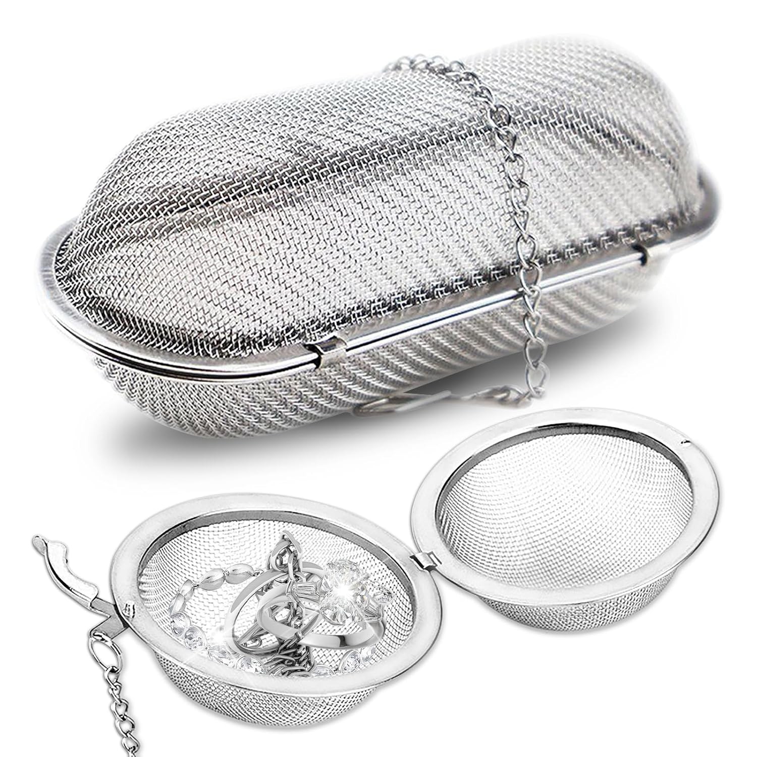 Small Parts Jewelry Cleaning Basket – 2Pcs Stainless Steel Basket, 2 Packs