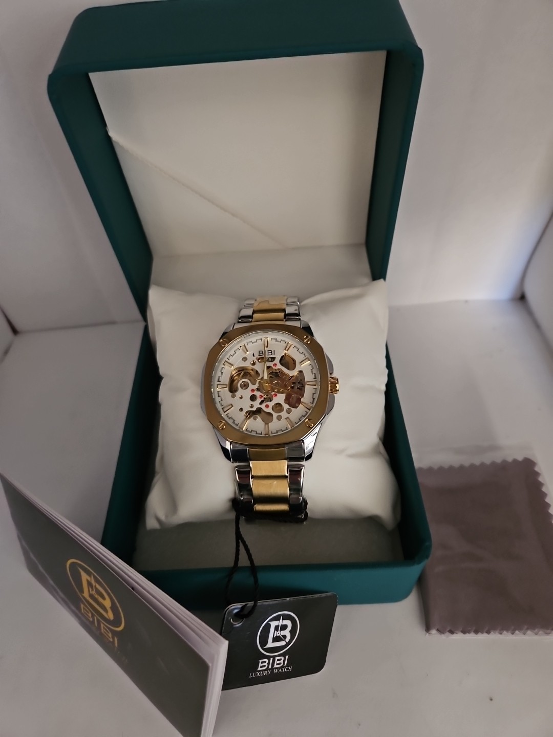 BIBI B0151 men’s White Dial, Gold case, Gold & Silver band.
