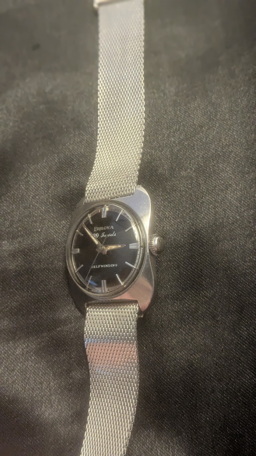 BULOVA M5 30 JEWELS MEN’S STAINLESS STEEL SELF WINDING WRISTWATCH WITH BAND 1965