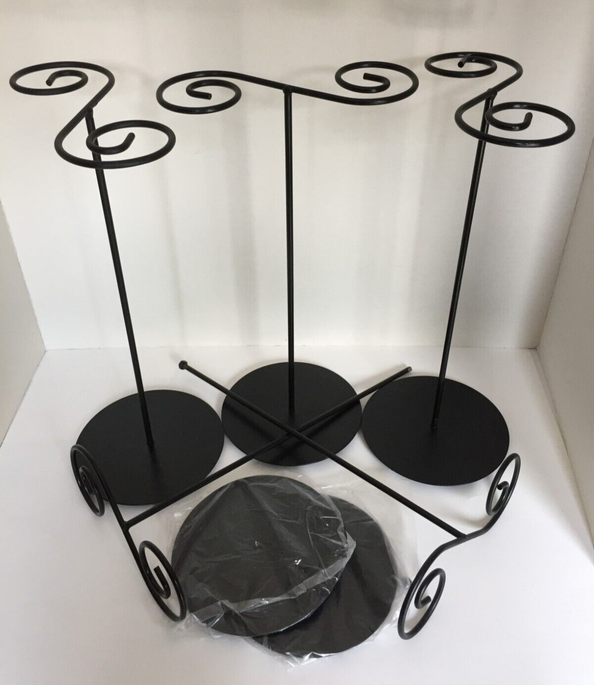 5 Tall Black Metal Wire Countertop Jewelry Display Stand Hanging Necklace 14.5″