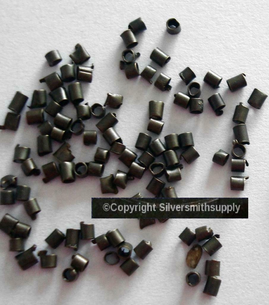 Antique bronze plated 1.5x1mm tube crimp beads 100pcs crimping findings fps126