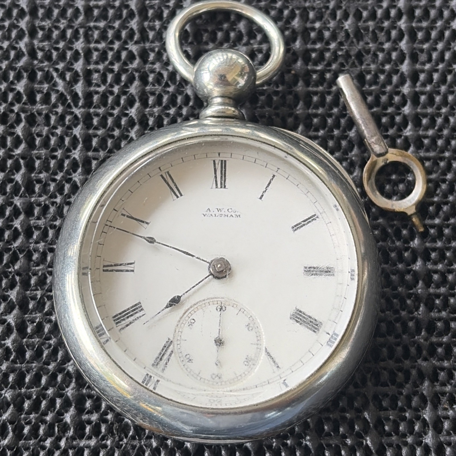 1882 Waltham PS Bartlett Mod 1877 18s 11j Pocket Watch Silver Case Key Wind Runs