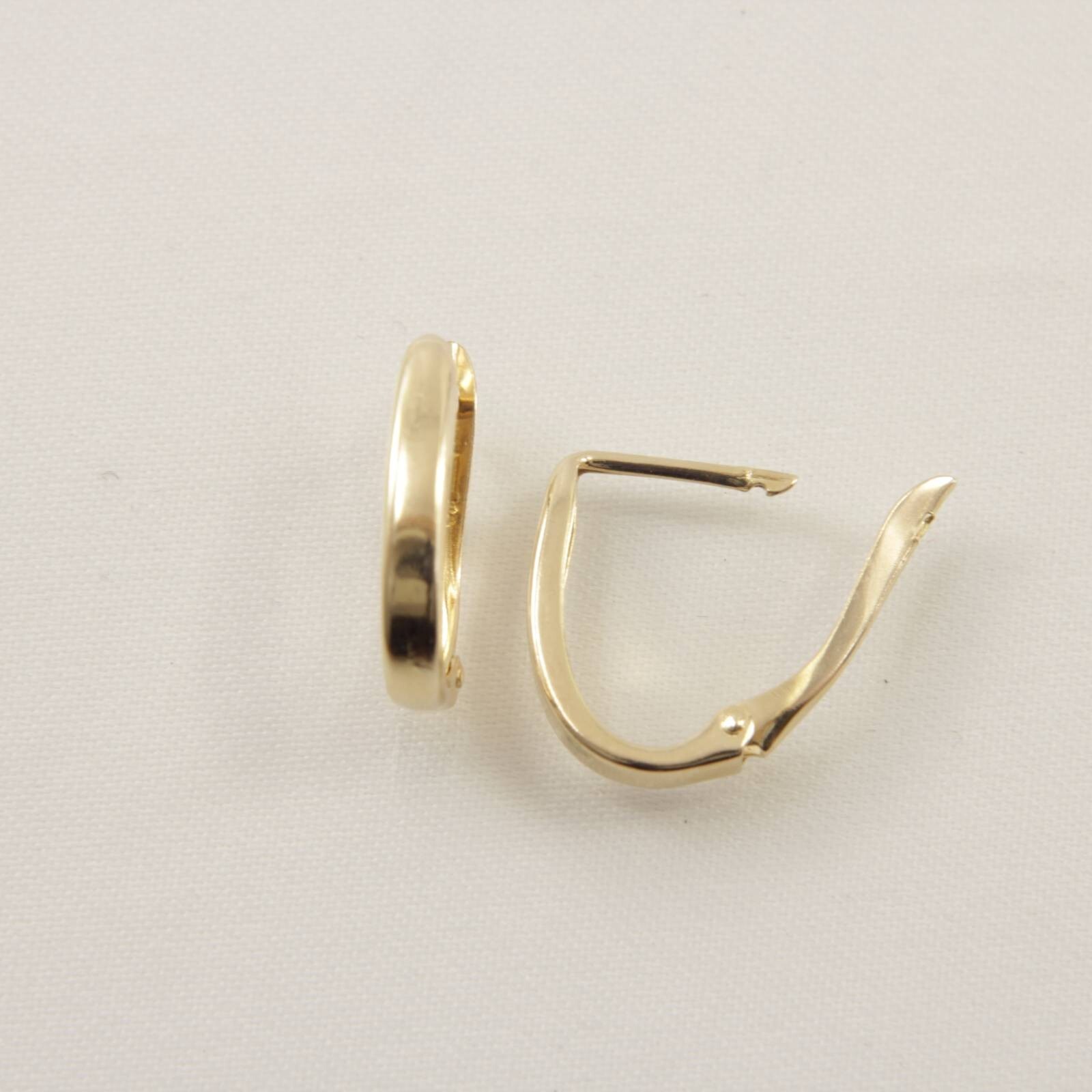 Pair of 14k Solid Yellow Gold Euro Back Finding for Earrings Good for Dangle DIY