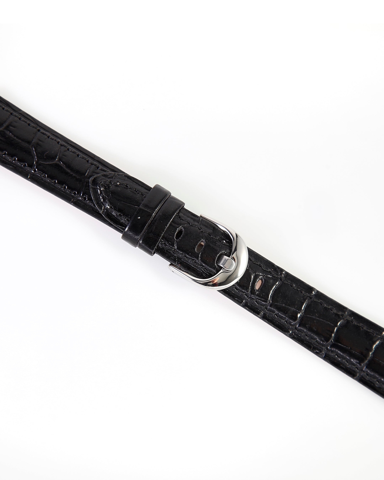 Ecclissi 18mm x 16mm Black Alligator Grain Leather Strap original Buckle 75490