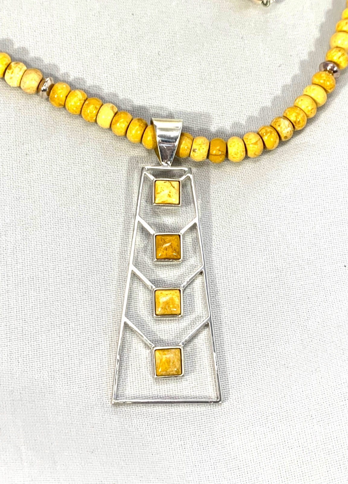 Mine Finds By Jay King Alunite & SS Adjustable Necklace & Pendant