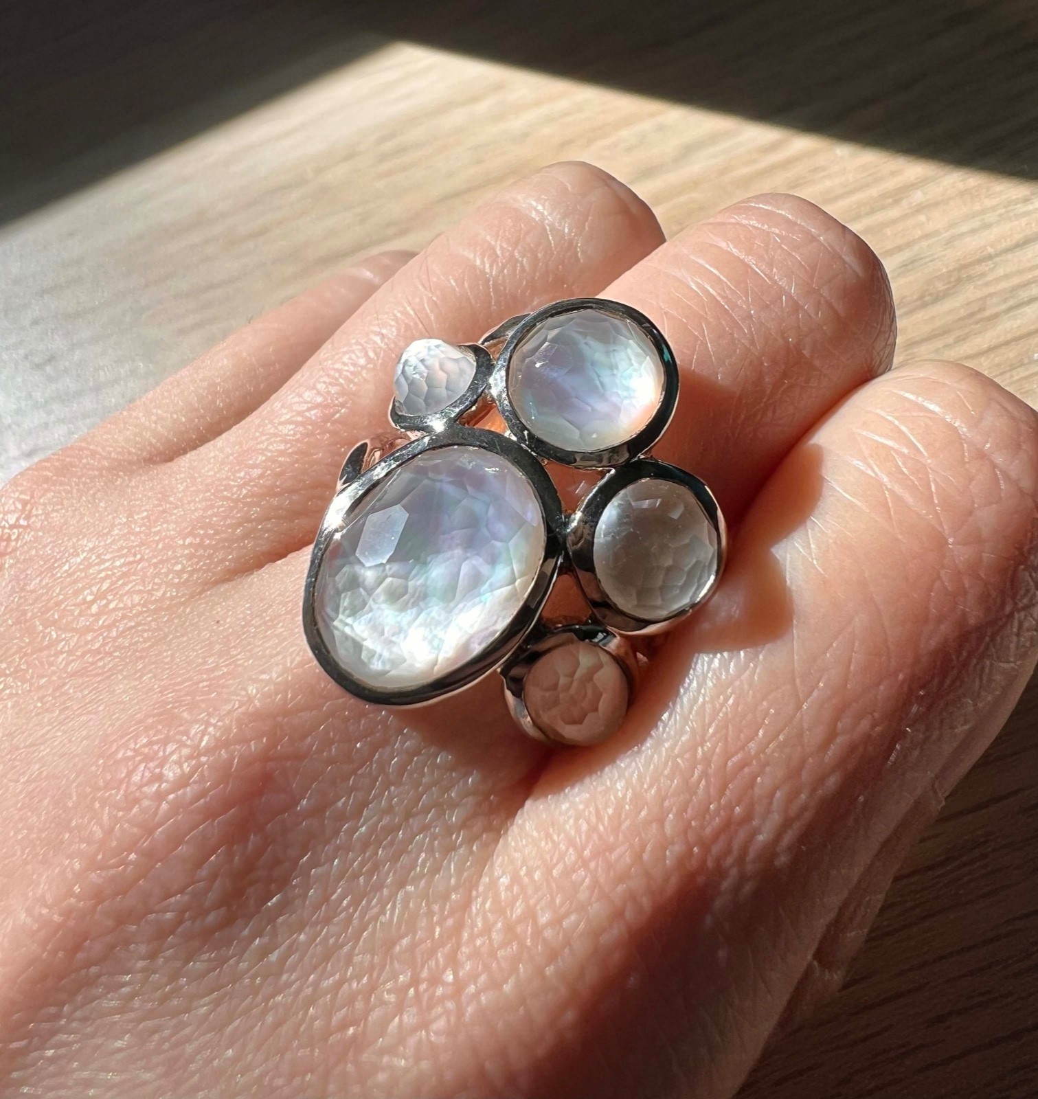 $695 Ippolita Sterling Silver MOP Cluster Rock Candy Lollipop Statement Ring 6.5