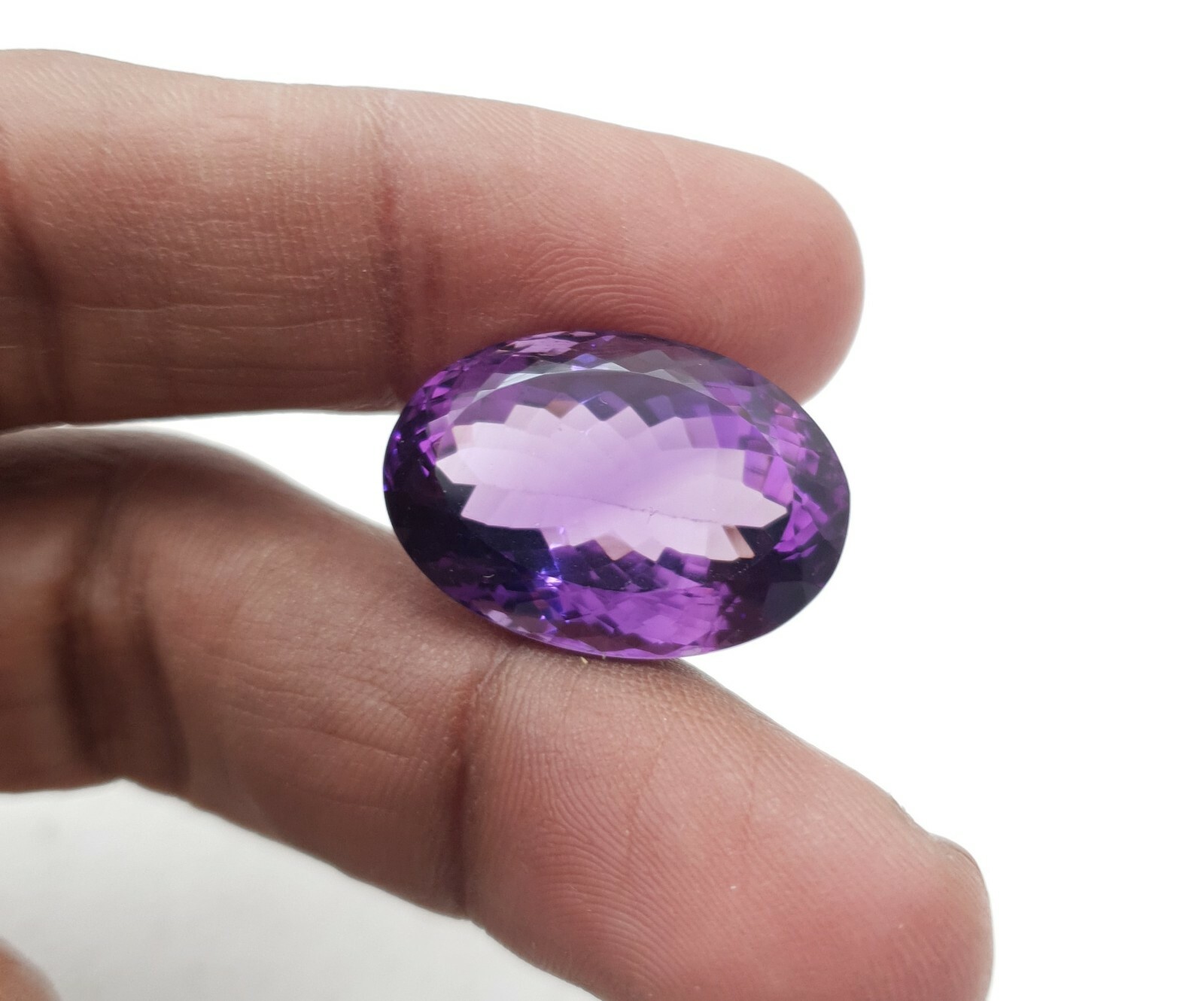 30 CT Natural Amethyst Oval Cut Loose Gemstone 16.40×23 MM ~GTL Certified