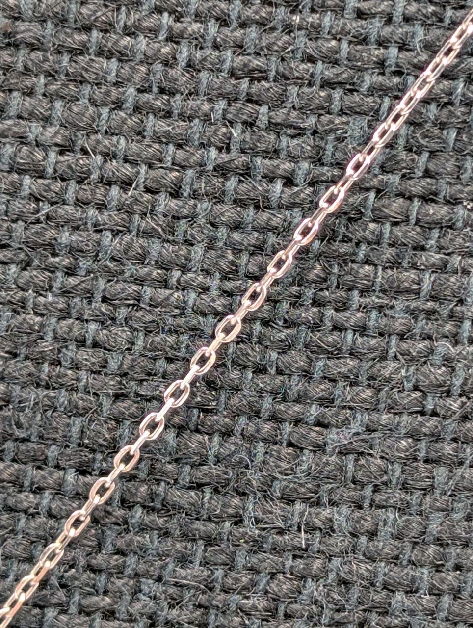 Signed Sterling Silver Pave CZ Circle Cable Chain 925 Necklace 15.75″-18.5″ Adj.