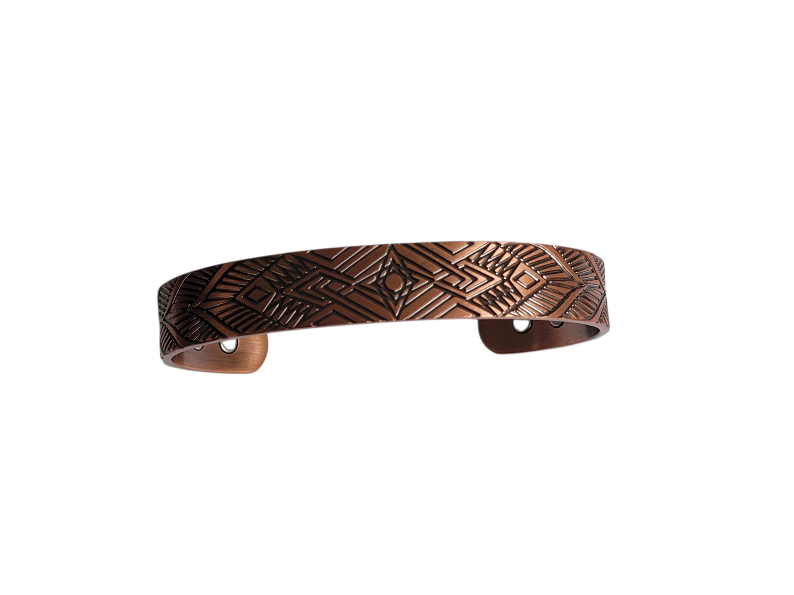 Artisan Pure Solid Copper Magnetic Bracelet Arthritis Therapy Cuff Geometric II