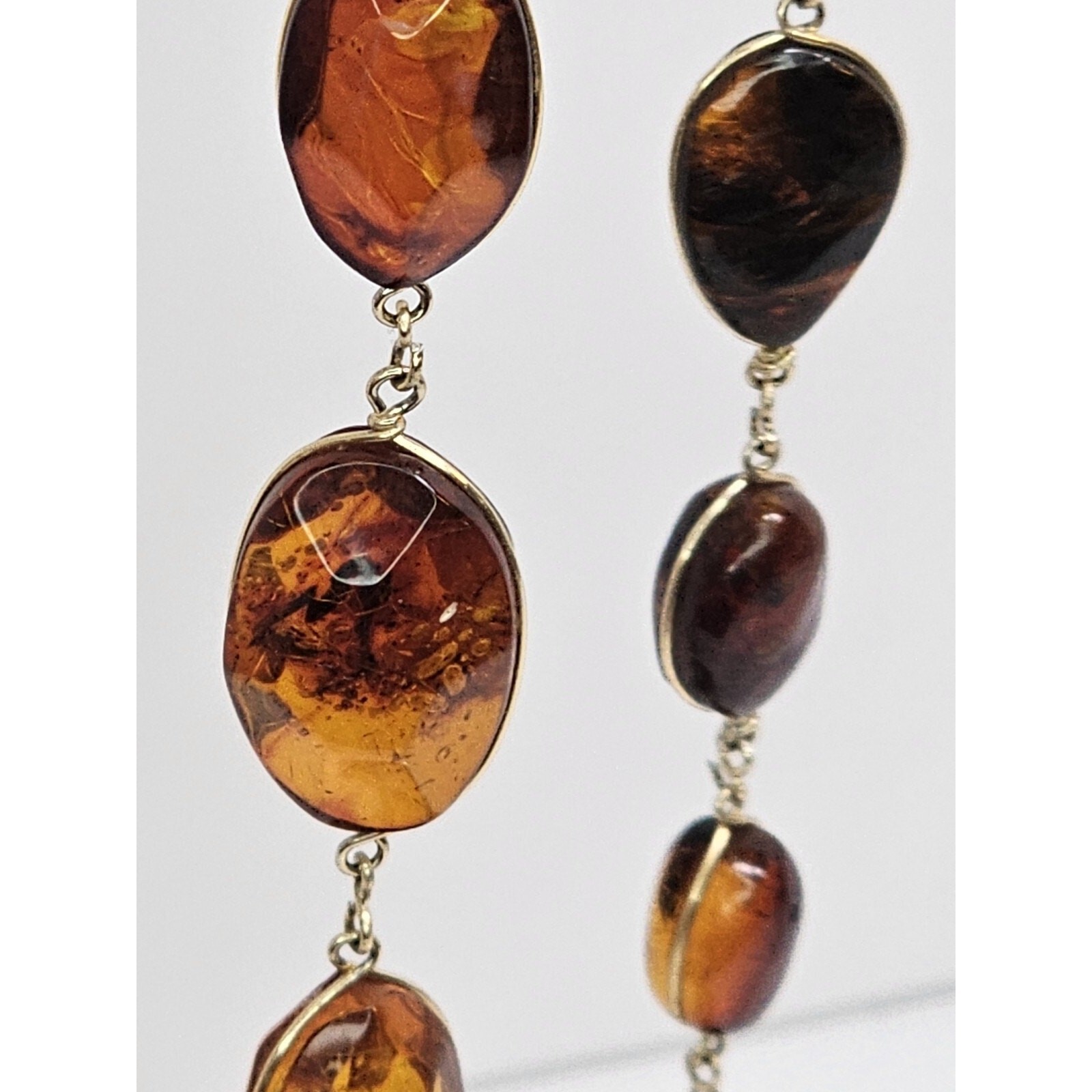 Vintage Handmade Delicate Large Amber Necklace [Variable Sizes] *Read Desc*