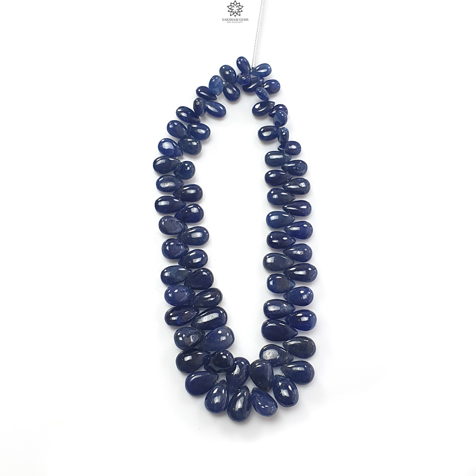 100.00cts Natural Blue Sapphire Gemstone Pear Plain Loose Beads 6*4mm – 9*6mm 4″