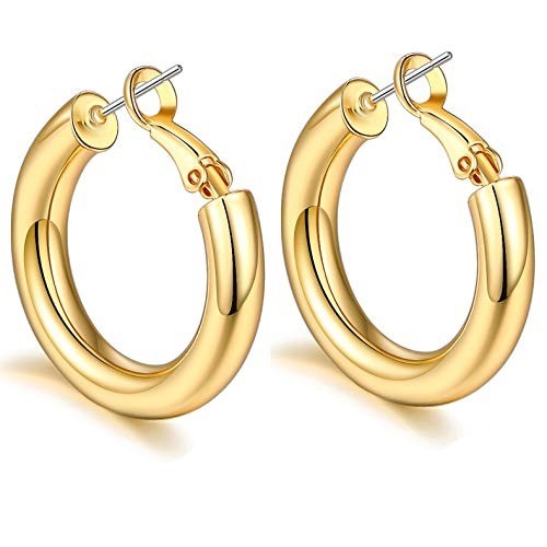 Womens 30mm Chunky Gold Hoop Earrings – Perfect for Every Occasion, Gift Boxed