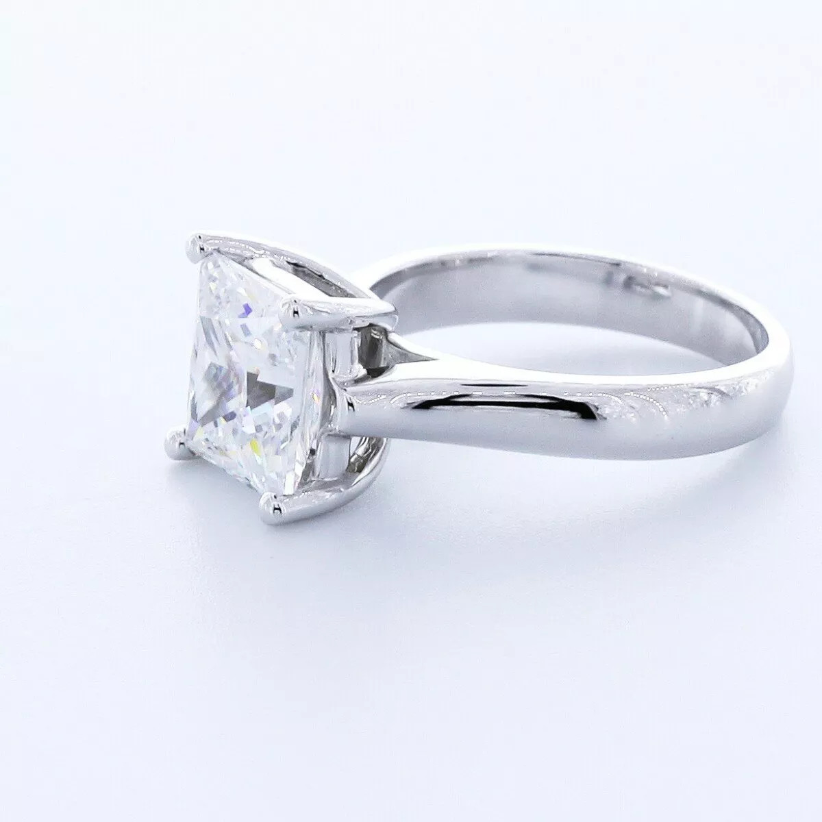 Solitaire Engagement Ring 14K Gold 3.05 Carat Princess Lab-Grown Diamond G VS1