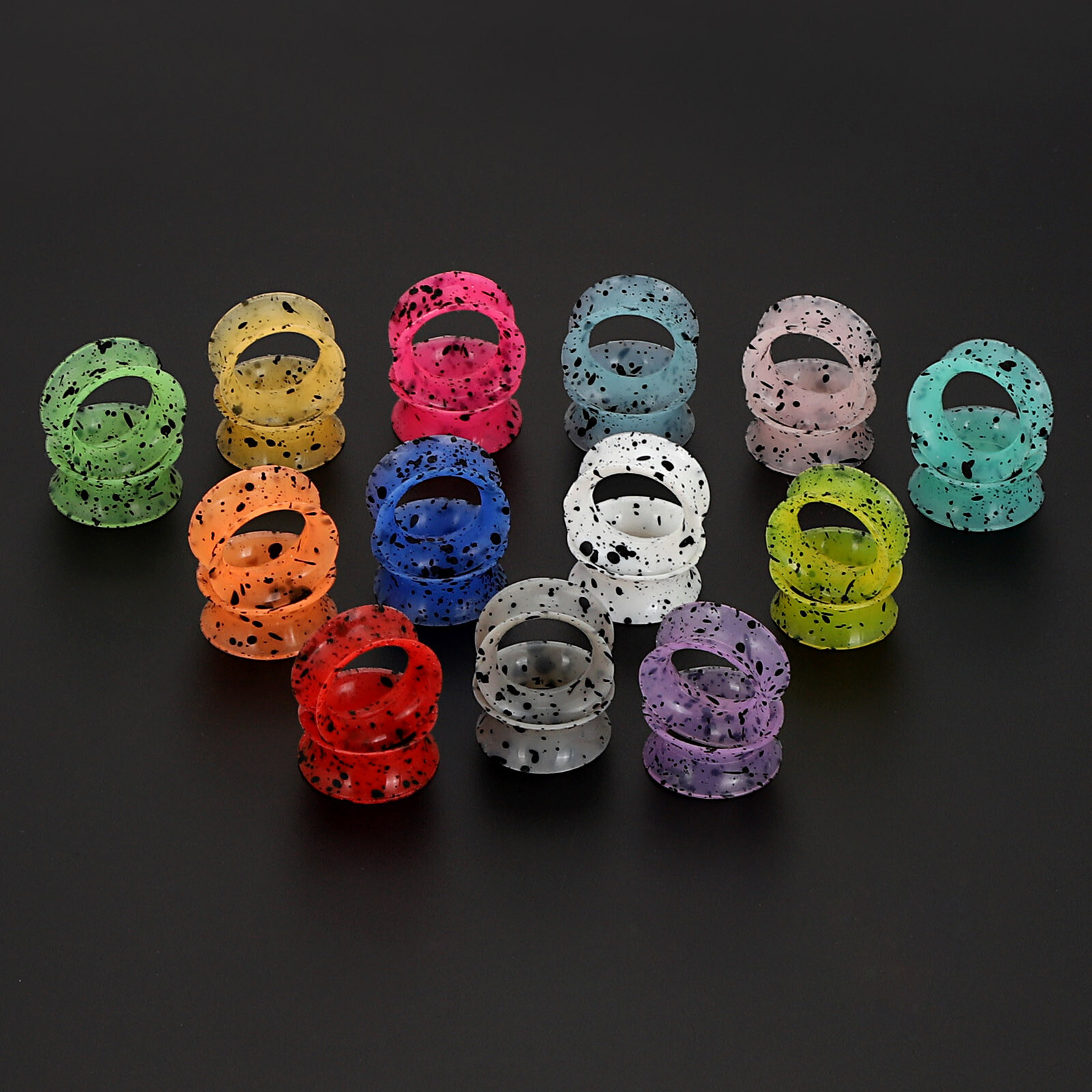 2 Pcs Silicone Flexible Ear Gauges Plugs Expander Double-Flared Flesh Tunnels