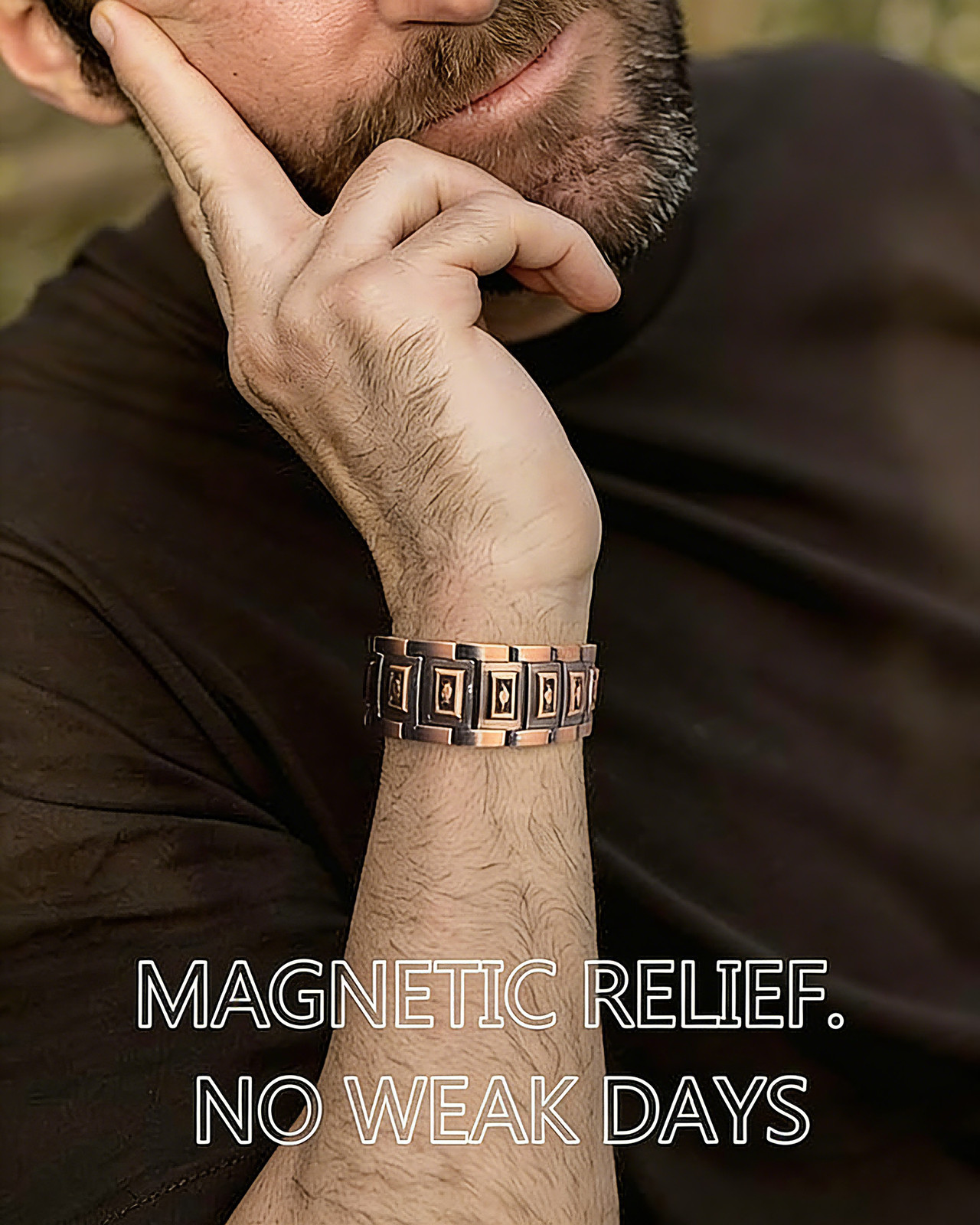 Men’s Pure Copper Magnetic Therapy Bracelet Adjustable Pain Relief Arthritis