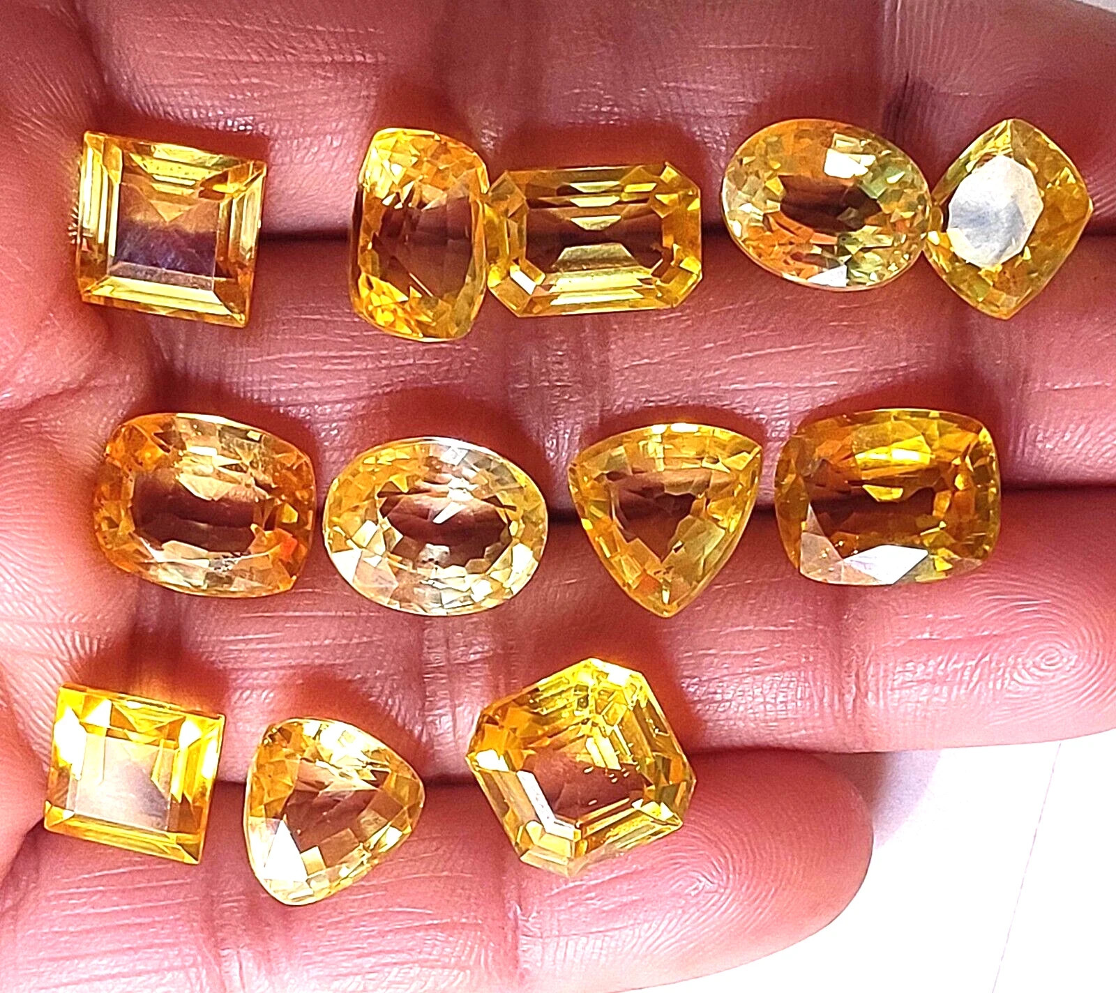 Natural Yellow Sapphire Mix Cut 170 Ct Certified Loose Gemstone Lot+ Free Gift