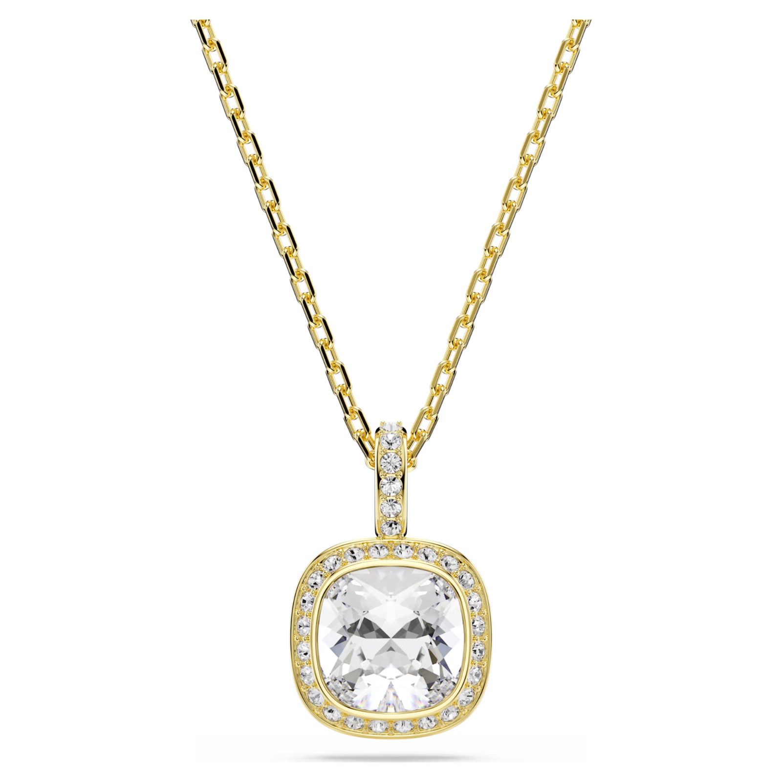 Swarovski Una Angelic pendant Cushion cut, White, 18K gold finish 5764761