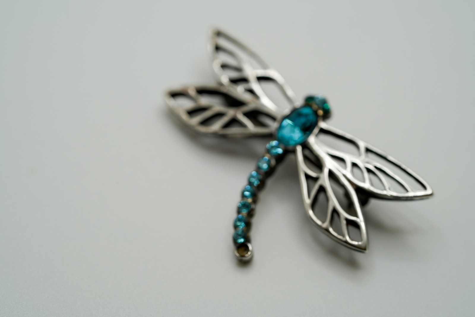 Vintage Lenox Sterling Silver Blue Dragonfly Missing 1 Stone 3.6cm Brooch JB11