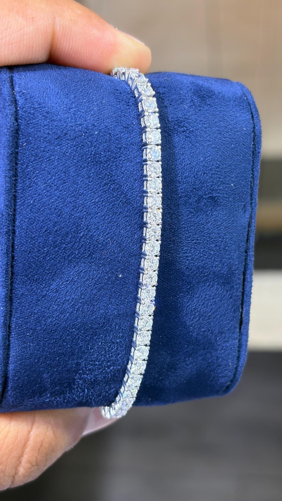 Genuine High Quality Natural Diamond Tennis Bracelet For Propose 14k White Gold